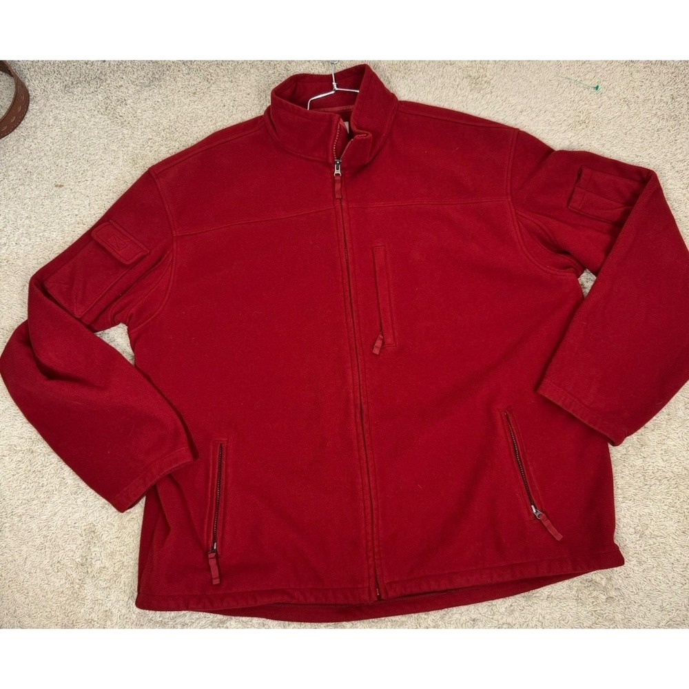 Duluth Trading Shoreman Fleece Windproof Jacket Red Full Zip Size 3X Tall Warm - Picture 5 of 12